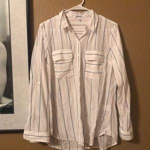 Pink and Grey Button Down Blouse